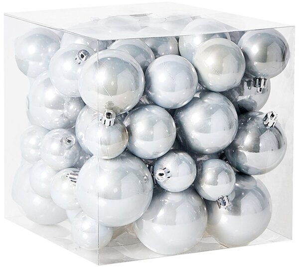 60 darabos karácsonyfadísz szett TINNSJA Ezüst