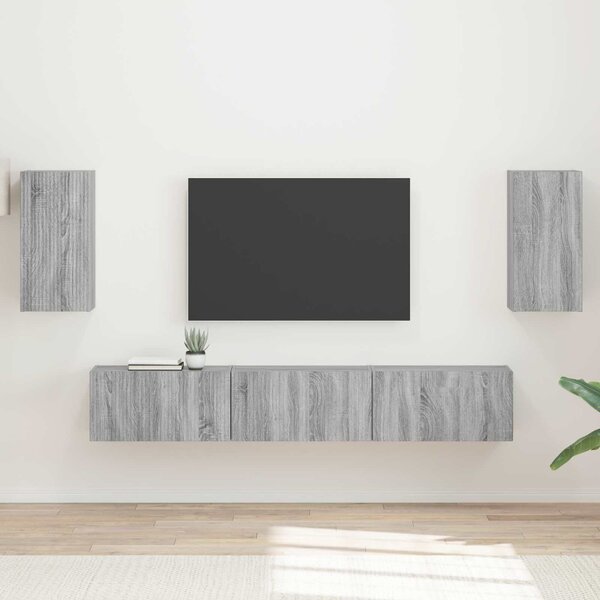 VidaXL TV szekrény garnitúra 5 pcs Szürke Sonoma Faanyag