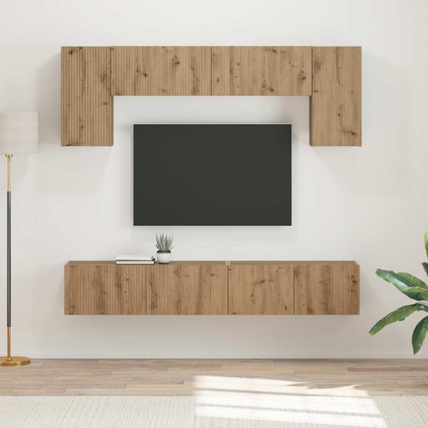 VidaXL TV szekrény garnitúra 5 pcs Magas Fényű Fehér Faanyag