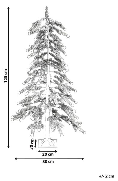 Kültéri dekoráció LED HASSLAN 125 cm Karácsonyfa Fehér