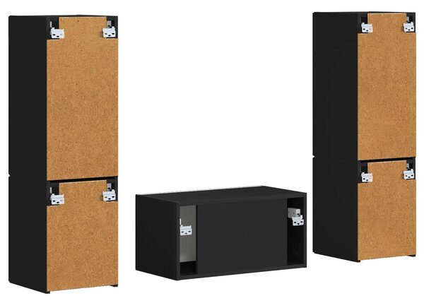 VidaXL 3 pcs Fekete