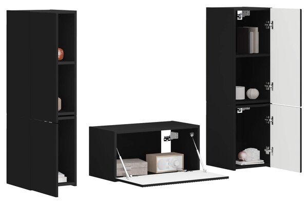 VidaXL 3 pcs Fekete