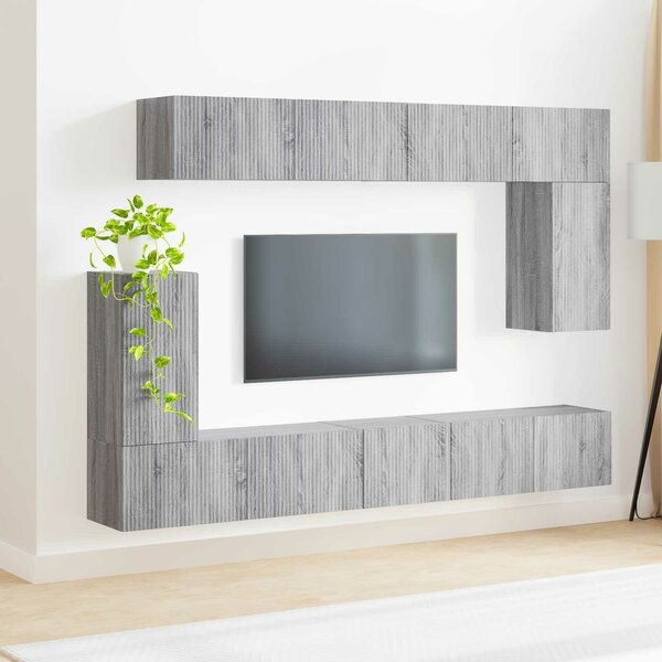 VidaXL TV szekrény garnitúra 5 pcs Szürke Sonoma Faanyag