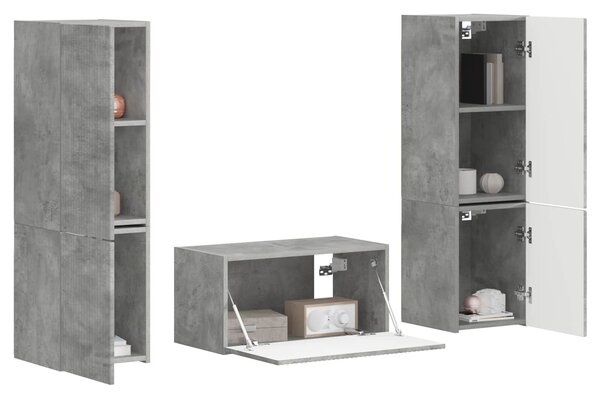 VidaXL 3 pcs Beton Szürke