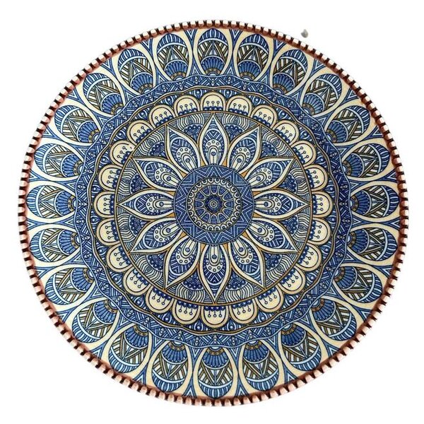 "Cenefas Azul" mediterrán kerámia lapos tányér (26 cm)