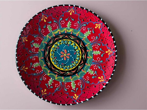 Piros lapos tányér 26 cm – "surtido color"