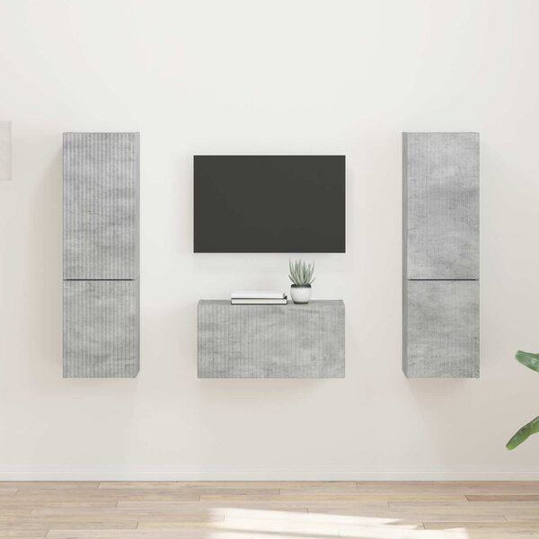 VidaXL 3 pcs Beton Szürke