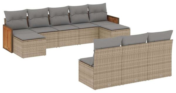 VidaXL Polyrattan Kerti Ülőgarnitúra - Bézs - 10 részes