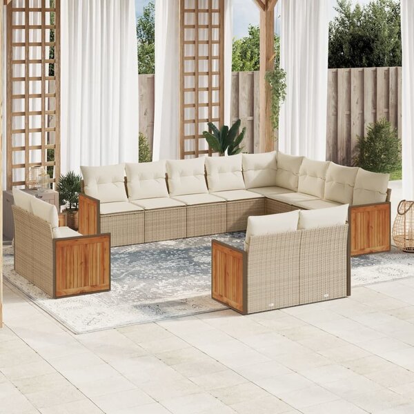 VidaXL Polyrattan Kerti Ülőgarnitúra - 12 részes - Bézs