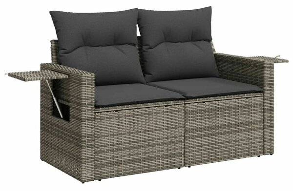 VidaXL 8-részes szürke polyrattan kerti ülőgarnitúra párnákkal