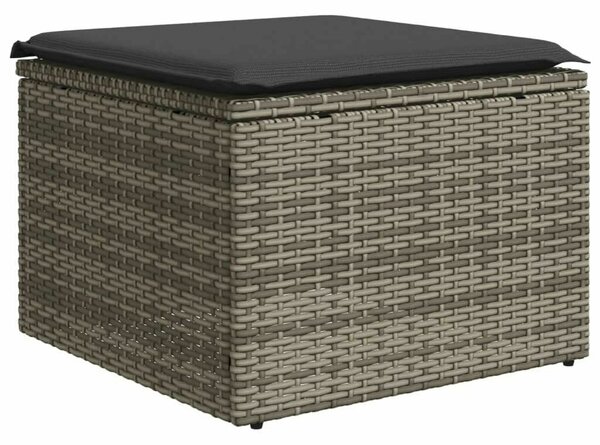 VidaXL 8-részes szürke polyrattan kerti ülőgarnitúra párnákkal