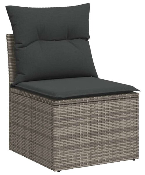 VidaXL 11 részes szürke polyrattan kerti ülőgarnitúra párnákkal