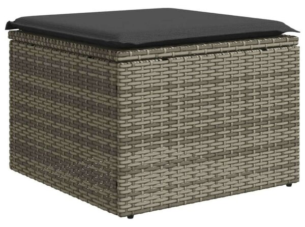 VidaXL 11 részes szürke polyrattan kerti ülőgarnitúra párnákkal