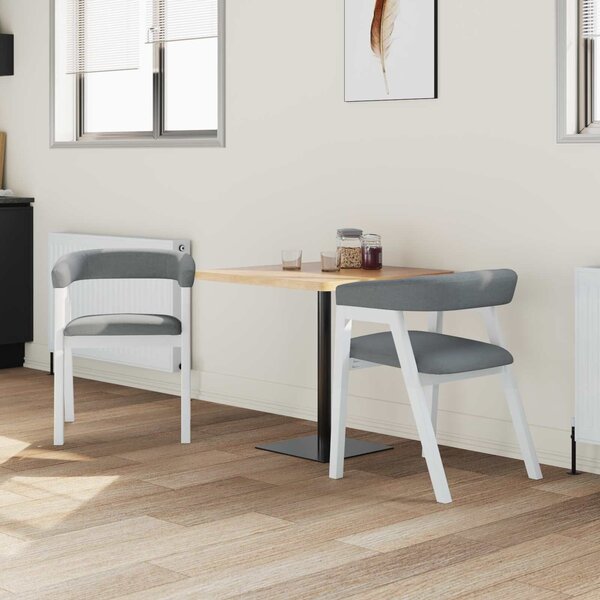 VidaXL Étkező Székek 2 pcs Fehér 54 x 57 x 73 cm Tömör Gumi Fa