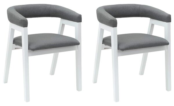 VidaXL Étkező Székek 2 pcs Fehér 54 x 57 x 73 cm Tömör Gumi Fa