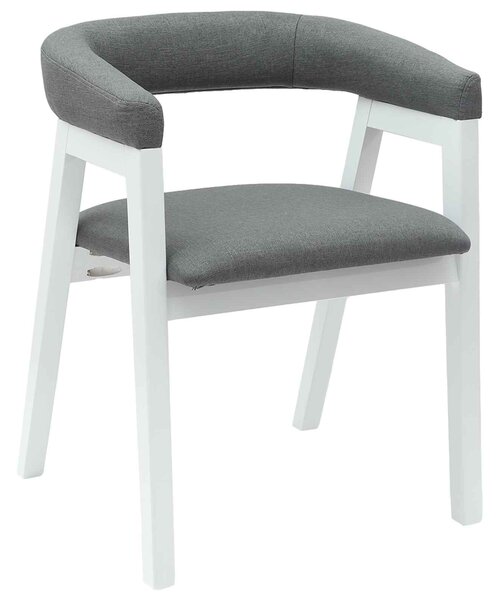 VidaXL Étkező Székek 2 pcs Fehér 54 x 57 x 73 cm Tömör Gumi Fa
