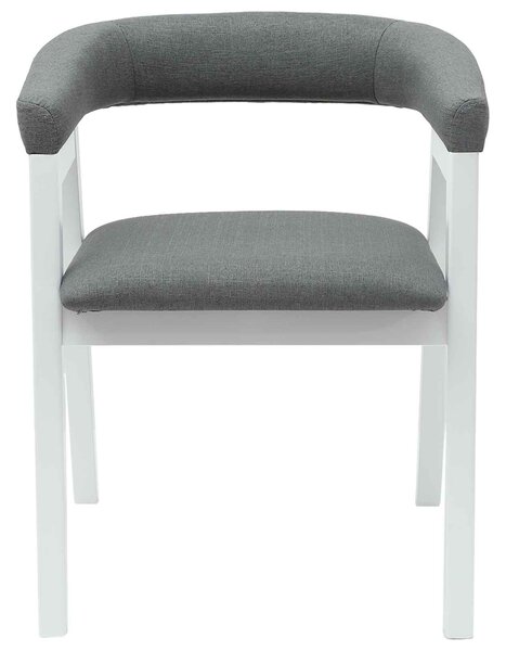 VidaXL Étkező Székek 2 pcs Fehér 54 x 57 x 73 cm Tömör Gumi Fa