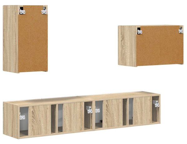 VidaXL TV falit kabinet szett 4 pcs Sonoma tölgy Faanyag