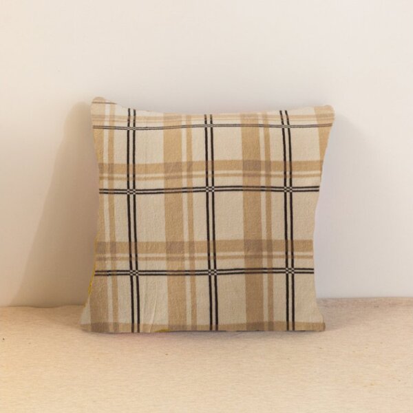 Mikroplüss párnahuzat PLAID 45x45 cm, krémszínű