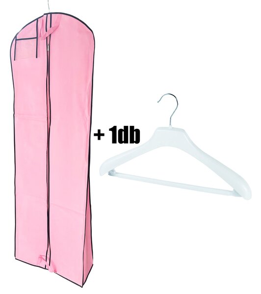 Pink Alkalmi Ruhazsák Fekete Szegéllyel + 1db Fehér Vállfa
