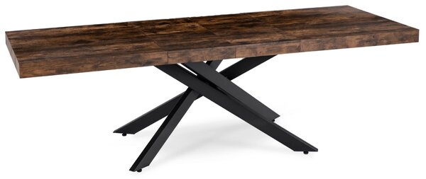 JAKS Hampton kihúzható asztal fekete 160 - 240 cm rusztikus tölgy