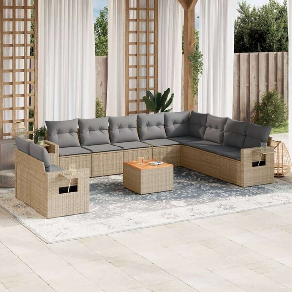 VidaXL Polyrattan Kerti Ülőgarnitúra - 11 részes