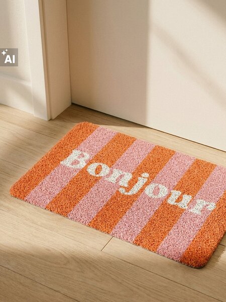 Sinsay - Csíkos lábtörlő Bonjour felirattal - többszínű