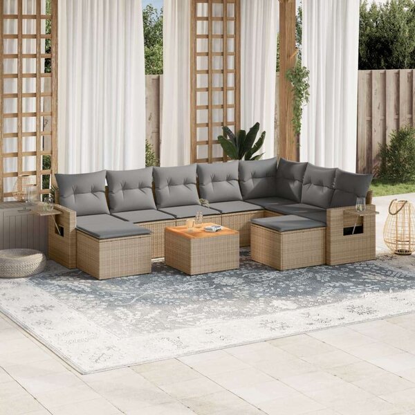 VidaXL Polyrattan Kerti Ülőgarnitúra - 10 részes