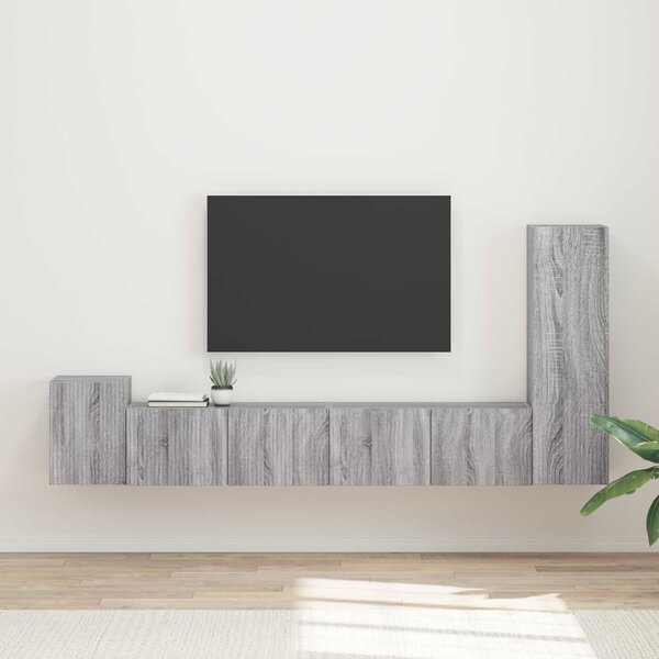 VidaXL TV szekrény garnitúra 3 pcs Szürke Sonoma Faanyag