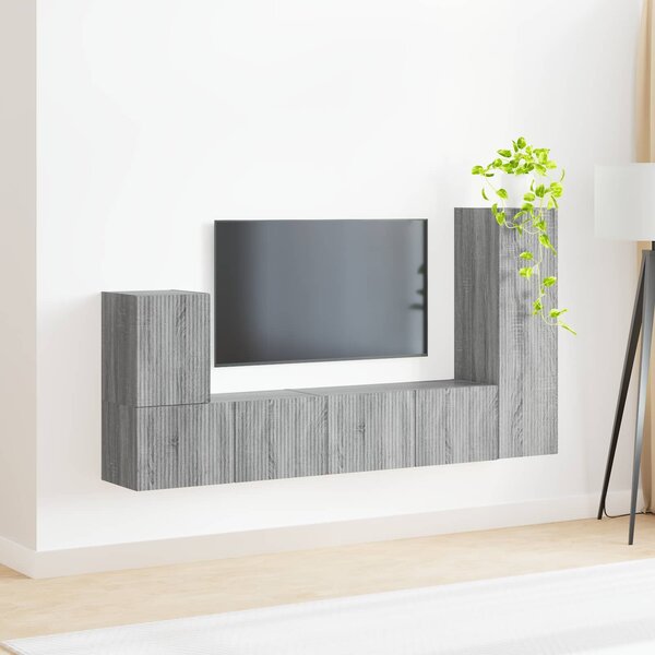 VidaXL TV szekrény garnitúra 3 pcs Szürke Sonoma Faanyag
