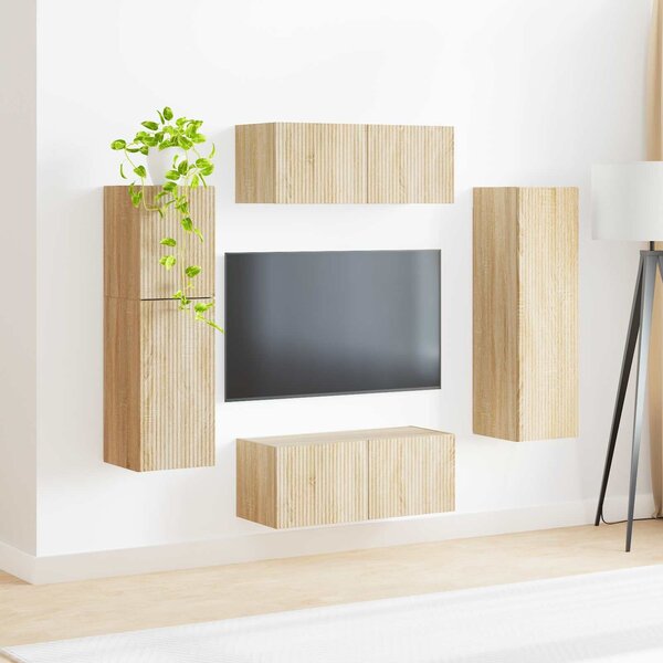VidaXL TV szekrény garnitúra 4 pcs Sonoma tölgy Faanyag