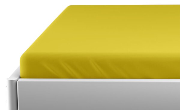 Jersey gyerek lepedő kiságyba sárga 70x140 cm