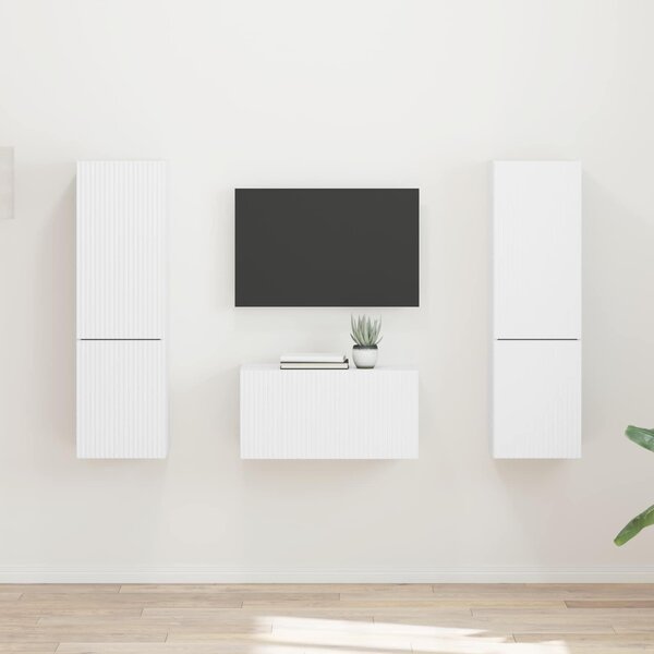 VidaXL TV szekrény garnitúra 5 pcs Fehér Faanyag