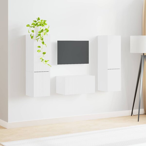 VidaXL TV szekrény garnitúra 5 pcs Fehér Faanyag