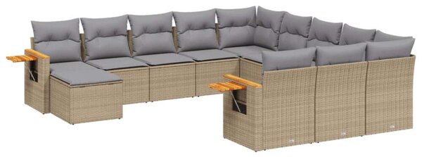 VidaXL Polyrattan Kerti Ülőgarnitúra - 11 részes - Bézs