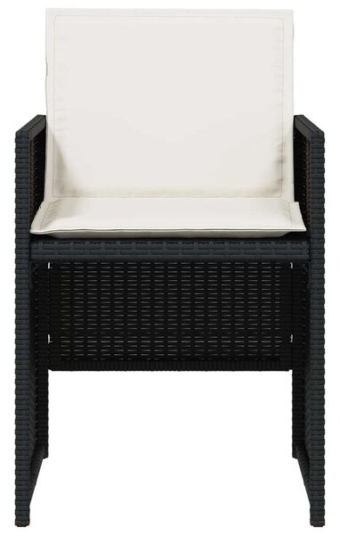 Polyrattan Kerti Étkezőgarnitúra - 5 részes - Fekete