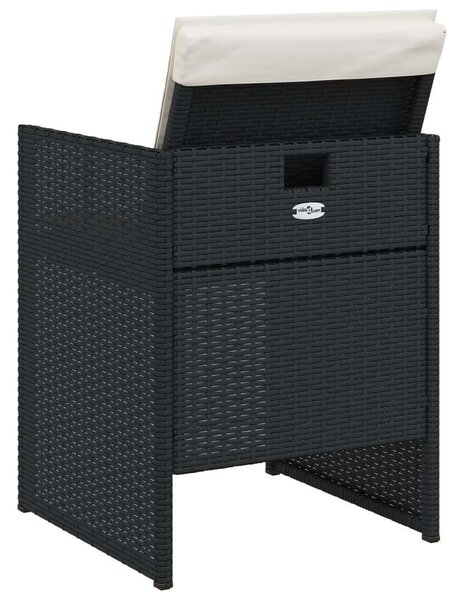 Polyrattan Kerti Étkezőgarnitúra - 5 részes - Fekete