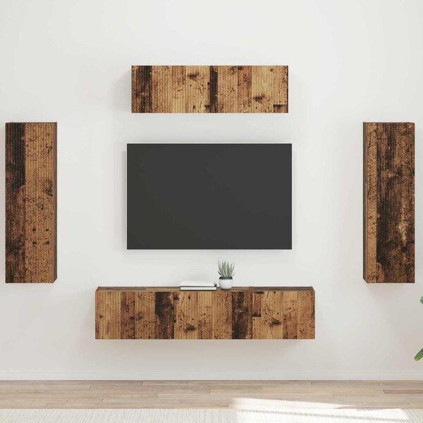 VidaXL TV szekrény 5 pcs Öreg fa