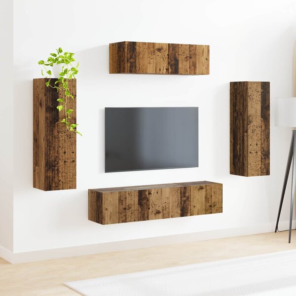 VidaXL TV szekrény 5 pcs Öreg fa