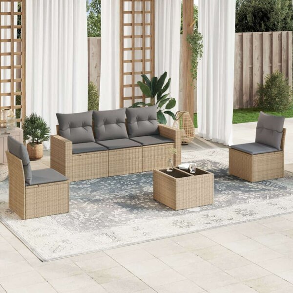 VidaXL Polyrattan Kerti Ülőgarnitúra - 6 részes - Bézs