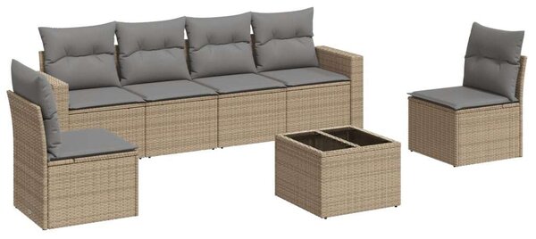 VidaXL Polyrattan Kerti Ülőgarnitúra - 7 részes - Bézs