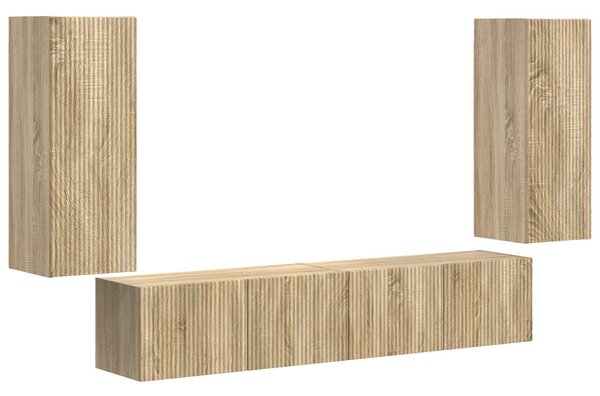 VidaXL TV falit kabinet szett 4 pcs Sonoma tölgy Faanyag