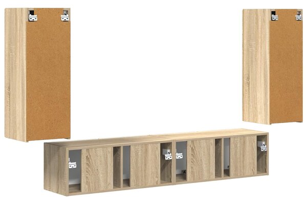 VidaXL TV falit kabinet szett 4 pcs Sonoma tölgy Faanyag