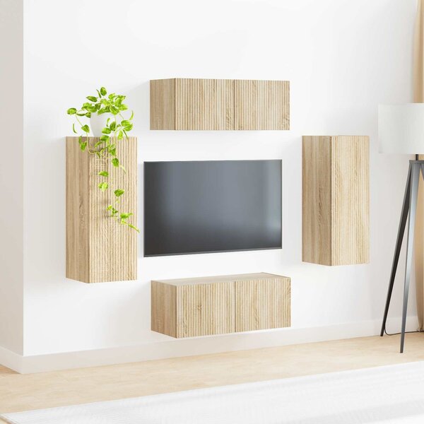 VidaXL TV falit kabinet szett 4 pcs Sonoma tölgy Faanyag