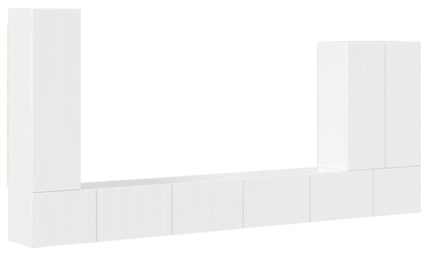 VidaXL TV falit kabinet szett Falra szerelhető 6 pcs Magas Fényű Fehér