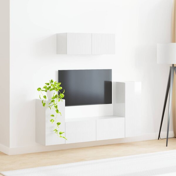 VidaXL 4 pcs Magas Fényű Fehér