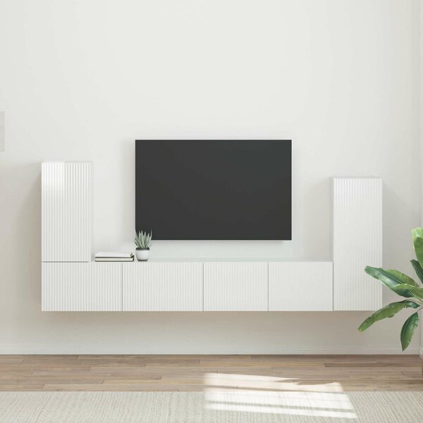 VidaXL 4 pcs Magas Fényű Fehér