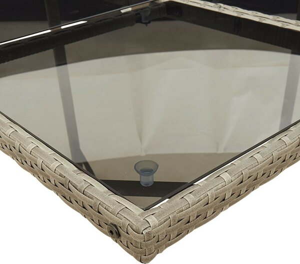 VidaXL Polyrattan Kerti Étkezőgarnitúra - 17 részes - Szürke