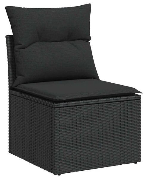 VidaXL Polyrattan Kerti Ülőgarnitúra - 9 részes - Fekete