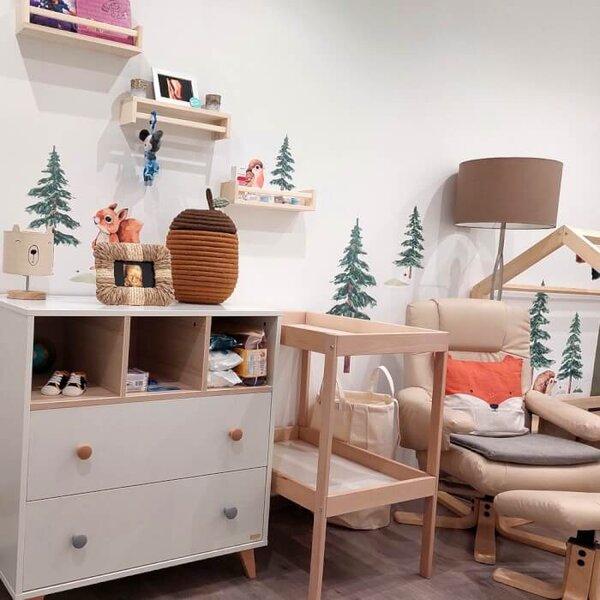 INSPIO - átragasztható textil matrica - Fákat ábrázoló falmatrica